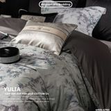  Set Chăn Ga Luxury - Gấm Siêu Mịn - YULIA GHI 