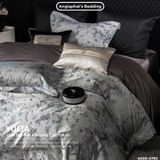  Set Chăn Ga Luxury - Gấm Siêu Mịn - YULIA GHI 
