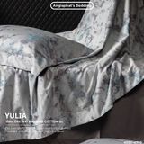  Set Chăn Ga Luxury - Gấm Siêu Mịn - YULIA GHI 