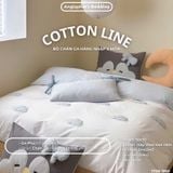  Bộ Chăn Ga Cotton Linen Kids / Cho Bé - Cánh cụt 