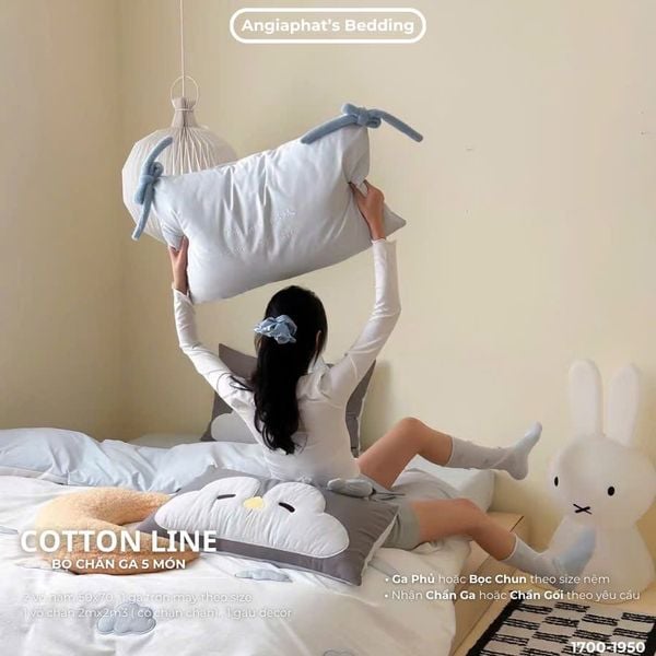  Bộ Chăn Ga Cotton Linen Kids / Cho Bé - Cánh cụt 