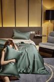  Bộ Chăn Ga Tencel 80S Freemonde Phối Rêu - Kem 