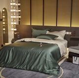  Bộ Chăn Ga Tencel 80S Freemonde Phối Rêu - Kem 