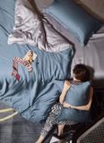  Bộ Chăn Ga Tencel 80S Freemonde Phối Xanh - Xám 
