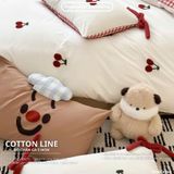  Bộ Chăn Ga Cotton Linen Kids / Cho Bé - Cherry 