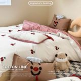  Bộ Chăn Ga Cotton Linen Kids / Cho Bé - Cherry 