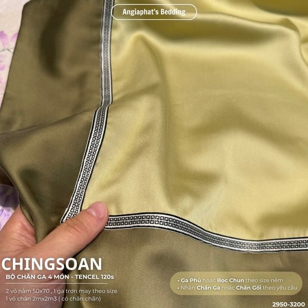  Set Chăn Ga Tencel 120s Chingsuan Viền - Màu 1 