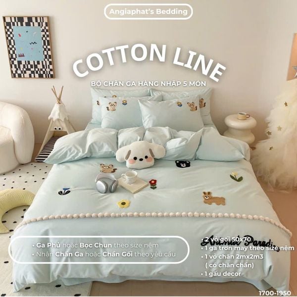  Bộ Chăn Ga Cotton Linen Kids / Cho Bé - Animals 