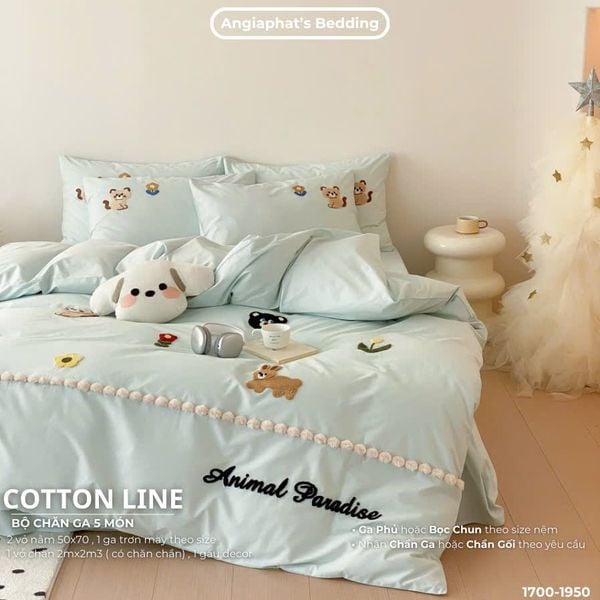  Bộ Chăn Ga Cotton Linen Kids / Cho Bé - Animals 