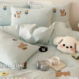  Bộ Chăn Ga Cotton Linen Kids / Cho Bé - Animals 