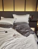  Bộ Chăn Ga Tencel 80S Freemonde Phối Trắng - Xám 