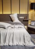 Bộ Chăn Ga Tencel 80S Freemonde Phối Trắng - Xám 
