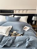  Bộ Chăn Ga Tencel 100s Viền - Xanh Dương 