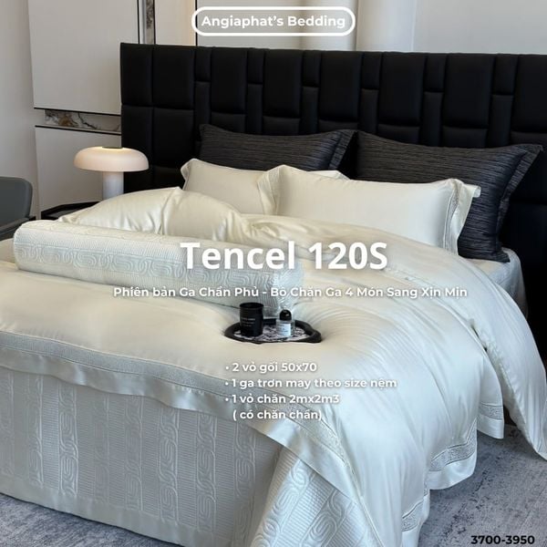  Set Chăn Ga Tencel 120s - 5 MÓN - GA TRẦN PHỦ - MÀU 2 
