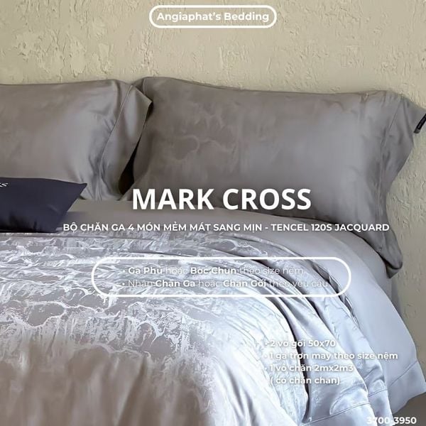  Set Chăn Ga Tencel 120s Markcross Dệt Vân Chìm - Màu 3 