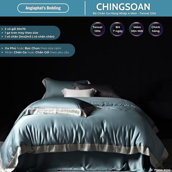  Set Chăn Ga Tencel 120s Chingsuan Viền - Màu 3 