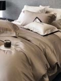  Set Chăn Ga Tencel 120s Markcross Dệt Vân Chìm  - Màu Nâu Be 