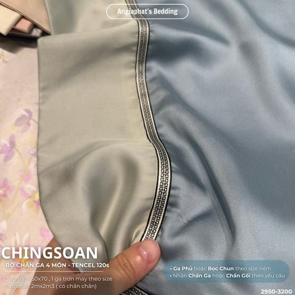  Set Chăn Ga Tencel 120s Chingsuan Viền - Màu 3 