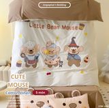  Bộ Chăn Ga Cotton Linen Kids / Cho Bé - Cute Mouse 