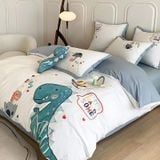 Bộ Chăn Ga Cotton Linen Kids - KHỦNG LONG 