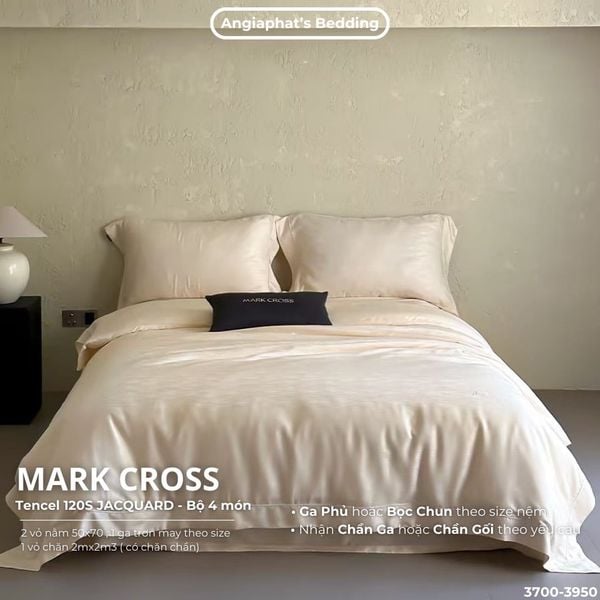  Set Chăn Ga Tencel 120s Markcross Dệt Vân Chìm - Màu 4 
