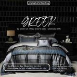  Set Chăn Ga Luxury - Gấm Siêu Mịn - B XANH 