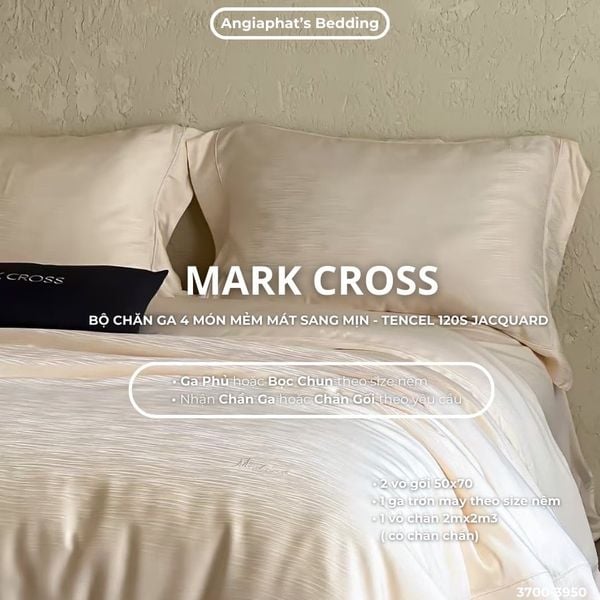  Set Chăn Ga Tencel 120s Markcross Dệt Vân Chìm - Màu 4 