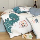  Bộ Chăn Ga Cotton Linen Kids - KHỦNG LONG 