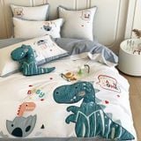  Bộ Chăn Ga Cotton Linen Kids - KHỦNG LONG 