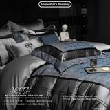  Set Chăn Ga Luxury - Gấm Siêu Mịn - B XANH 