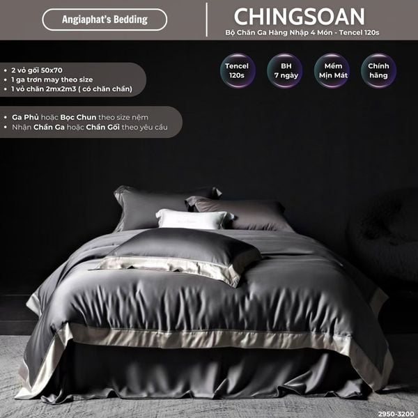  Set Chăn Ga Tencel 120s Chingsuan Viền - Màu 4 