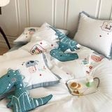  Bộ Chăn Ga Cotton Linen Kids - KHỦNG LONG 