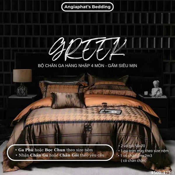  Set Chăn Ga Luxury - Gấm Siêu Mịn - B CAM 