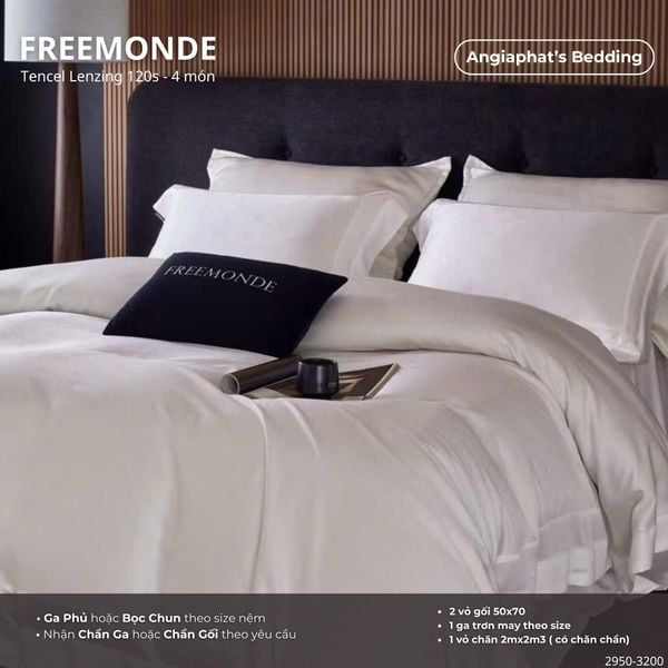  Set Chăn Ga Tencel 120s Freemonce Dệt Vân Chìm - Màu 5 