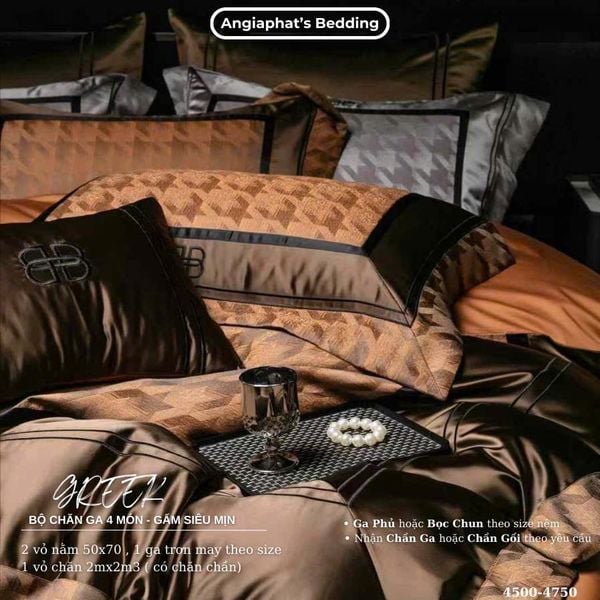  Set Chăn Ga Luxury - Gấm Siêu Mịn - B CAM 