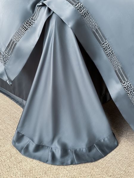  Bộ Chăn Ga Tencel 100s Viền - Xanh Dương 