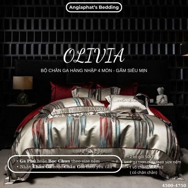  Set Chăn Ga Luxury - Gấm Siêu Mịn - Đỏ 