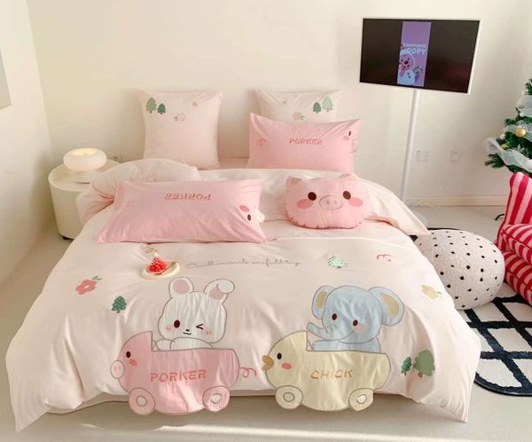  Bộ Chăn Ga Cotton Linen Kids - Vườn Thú 