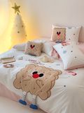  Bộ Chăn Ga Cotton Linen Kids - SANDWICH HỒNG 