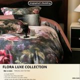  Set Chăn Ga Tencel Tơ Tằm COLOGNE - Hoa To Đen Hồng 