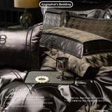  Set Chăn Ga Luxury - Gấm Siêu Mịn - B NÂU 