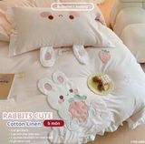  Bộ Chăn Ga Cotton Linen Kids / Cho Bé - Thỏ Dâu Tây 