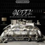  Set Chăn Ga Luxury - Gấm Siêu Mịn - HOA NÂU 