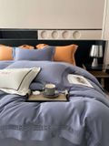  Bộ Chăn Ga Tencel 100s Viền - XANH THAN 