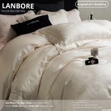  Set Chăn Ga Tencel 80s Dệt Hoa - Lanbore Tulip Kem 