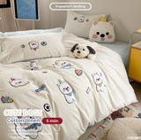 Bộ Chăn Ga Cotton Linen Kids / Cho Bé - Cute Dogs 