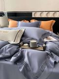  Bộ Chăn Ga Tencel 100s Viền - XANH THAN 