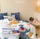  Bộ Chăn Ga Cotton Linen Kids / Cho Bé - Khủng Long 