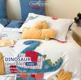  Bộ Chăn Ga Cotton Linen Kids / Cho Bé - Khủng Long 