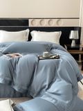  Bộ Chăn Ga Tencel 100s Viền - Xanh Dương 